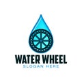 water wheel and oil, water drop logo Ideas. Inspiration logo design. Template Vector Illustration. Isolated On White Background Royalty Free Stock Photo