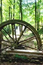 A water wheel from an old grist mill in the forest. Royalty Free Stock Photo