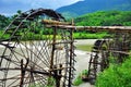 Water wheel - a tool of mountan people which take water from river to their field automa PuLuong - so fresh, so cool, really great