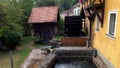 Water wheel at a water mill in Waischenfeld on the Wiesent stream,
