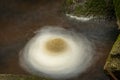 Water whirlpool on Lesni creek in Sumava national park in spring day Royalty Free Stock Photo