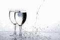 Water in wine glass , Water splash Royalty Free Stock Photo