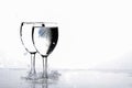 Water in wine glass , Water splash Royalty Free Stock Photo