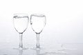 water in wine glass , Water splash Royalty Free Stock Photo