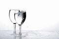 Water in wine glass , Water splash Royalty Free Stock Photo