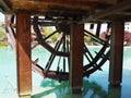 Water wooden Wheel - motion blur on wheel.