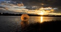 Waterball in the lake