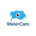 WaterCam logo design template combination from Camera and Water. Royalty Free Stock Photo