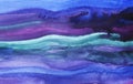 Watercolor abstract background. Blue and purple paint strokes. Watercolor waves. Royalty Free Stock Photo