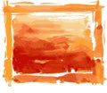 Watercolor abstract background from brush strokes and spots of red,orange and yellow paints Royalty Free Stock Photo