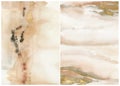 Watercolor abstract background with gold, beige, pink and yelllow spots. Hand painted pastel illustration isolated on