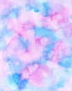 Watercolor abstract  background, hand-painted texture, Watercolor blue, purple and pink stains. Design for backgrounds, wallpapers Royalty Free Stock Photo