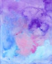 Watercolor abstract background, hand-painted texture, watercolor pink; blue, purple stains. Design for backgrounds, wallpapers, Royalty Free Stock Photo