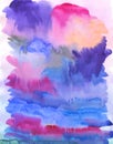 Watercolor abstract  background, hand-painted texture, Watercolor blue, purple and pink stains. Design for backgrounds, wallpapers Royalty Free Stock Photo