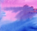 Watercolor abstract  background, hand-painted texture, Watercolor blue, purple and pink stains. Design for backgrounds, wallpapers Royalty Free Stock Photo