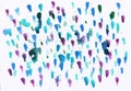 Watercolor abstract background with multicolor dots and stains