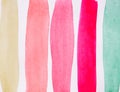 Watercolor abstract background with multicolored vertical stripes, hand drawing Royalty Free Stock Photo