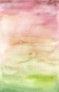 Watercolor abstract background with pink, beige and green spots. Hand painted pastel illustration. For design, print
