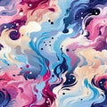 Watercolor abstract background with pink, blue, and purple colored swirls (tiled) Royalty Free Stock Photo