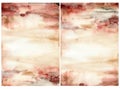 Watercolor abstract background with red, pink, beige and yelllow spots. Hand painted pastel illustration isolated on
