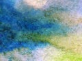 Watercolor abstract background sky clouds sunrise bright blurred textured decoration hand beautiful overflow blot wallpaper Royalty Free Stock Photo