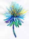 Blue watercolor flower