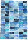 Watercolor abstract blue rectangles Royalty Free Stock Photo