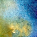 Watercolor abstract bright colorful textural background handmade . Painting of underwater world of coral reef. Modern sea scape Royalty Free Stock Photo