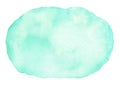 Watercolor abstract brush stroke with stains in trendy color Aqua menthe