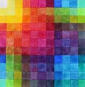 Watercolor abstract colorful multicolor square palette for artist background. Art creative hand drawn object for