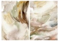 Watercolor abstract earth textures. Hand painted illustrations and spots isolated on white background. For design, print