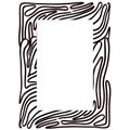 Watercolor abstract frame of black lines. Hand painted card isolated on white background. Illustration for design, print Royalty Free Stock Photo