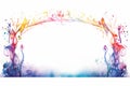 watercolor abstract frame with flowers and butterflies on a white background Royalty Free Stock Photo