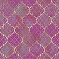 Watercolor abstract geometric seamless pattern. Arab tiles. Kaleidoscope effect. Watercolour vintage mosaic texture Royalty Free Stock Photo