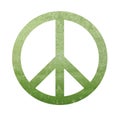 watercolor abstract green peace symbol isolated on white background.