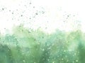 Watercolor abstract green spot, blot. Colorful vintage background, reminiscent of a forest landscape. Green outlines of the silhou