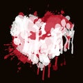 Watercolor abstract heart with red and white drops Royalty Free Stock Photo