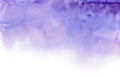 Watercolor abstract horizontal background. Lavender, pink and violet splash with stains, blot and paint streaks for banners,