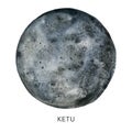 Watercolor abstract Ketu planet. Hand painted satellite isolated on white background. Minimalistic space illustration