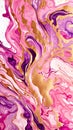 Watercolor abstract painting of purple, pink color with golden lines, Generative ai. Royalty Free Stock Photo