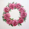 Contemporary Marker: Rose Wreath Watercolor Painting