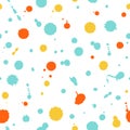 Watercolor abstract seamless background. Dotted pattern with spots of water