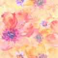 Watercolor abstract seamless pattern. Hand drawn floral illustration. Vector EPS. Royalty Free Stock Photo