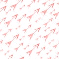 Watercolor arrow abstract seamless light coral arrow pattern. Ideal for textile, backgrounds, Wallpapers and design