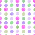 Watercolor abstract seamless pattern with Space rounds on white background Royalty Free Stock Photo