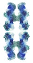 Watercolor abstract symmetric background. Colorful image. Blue and green paint. Royalty Free Stock Photo