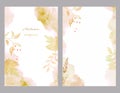 Watercolor abstract template background set. Hand painted illustration. Vector EPS. Royalty Free Stock Photo