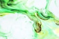 Watercolor and acrylic abstract. Colorful background. Mix, splashes and drawings of colors: green, yellow, brown, white background Royalty Free Stock Photo