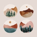 Watercolor adventure badges set Vector illustration.