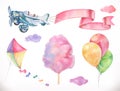 Watercolor air. Vector icon set